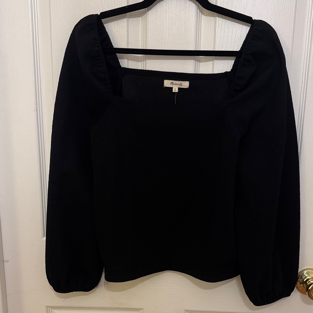 Madewell Black Square Neck Top M